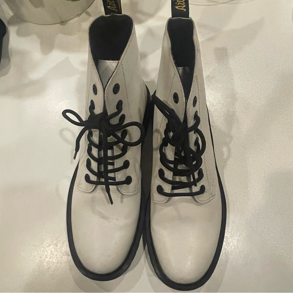 White Leather Dr Martens